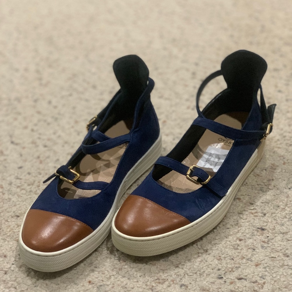 Navy Blue Suede Sandals